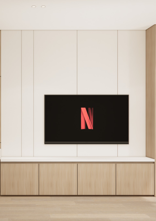 TV Panel: Simple Warm Japandi TV Panel