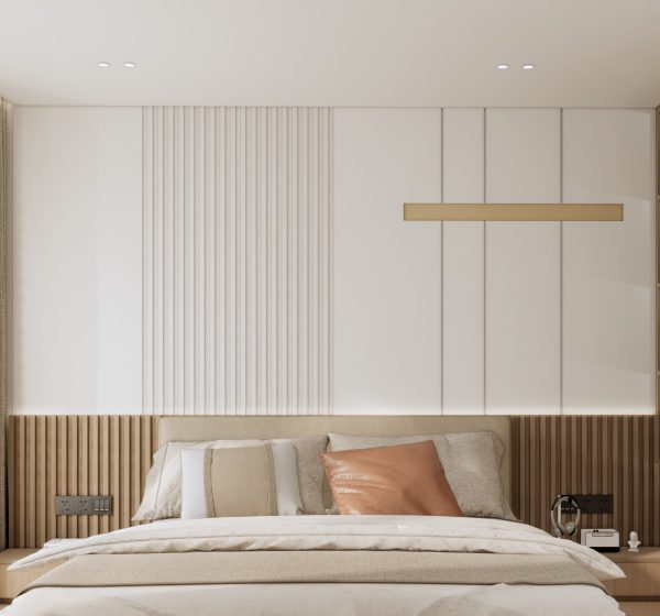 Vanity: Simple Warm Japandi Headboard Panel